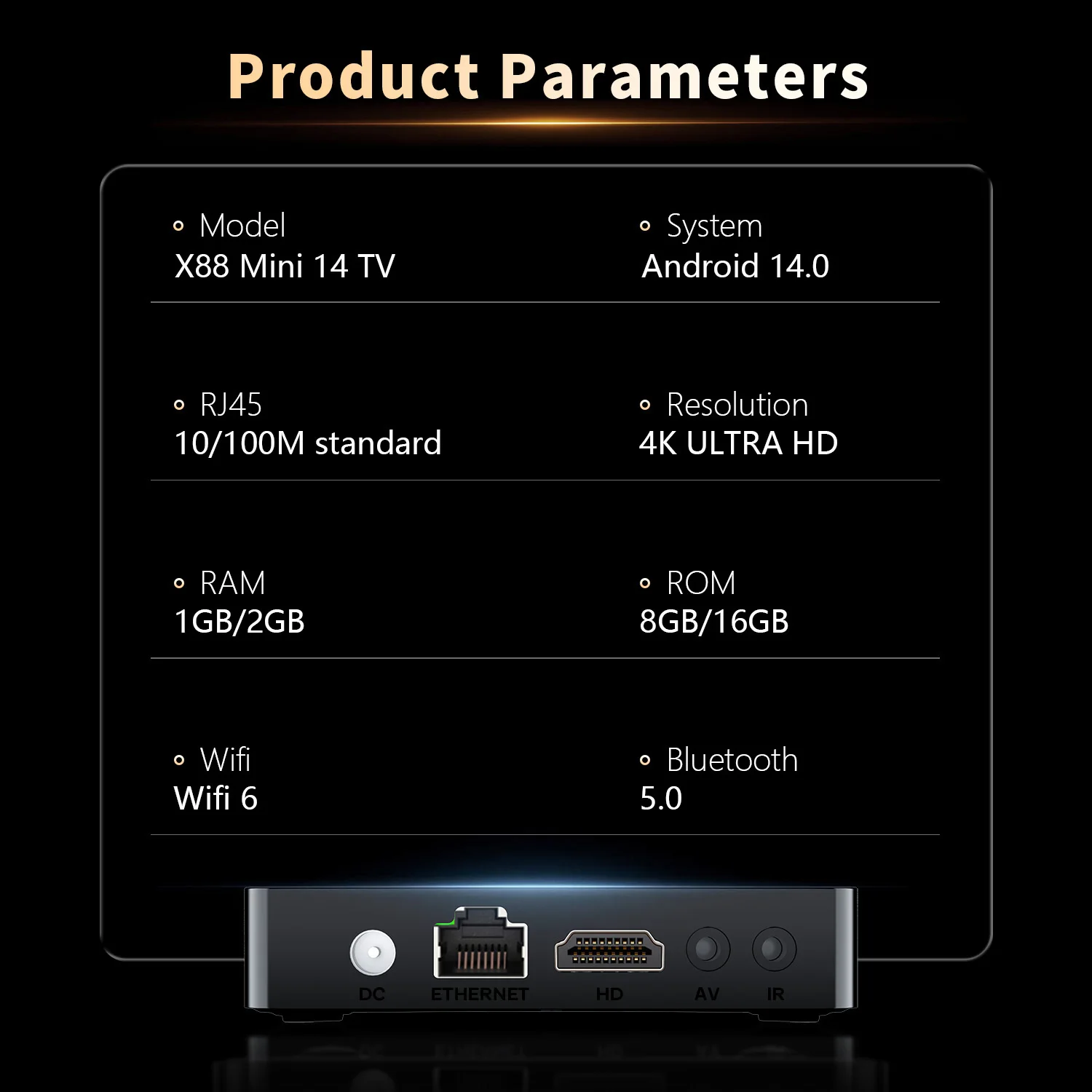 X88 MINI 14 TV Box Android 14 Rockchip RK3518 Quad Core Support 4K HDR with Wifi