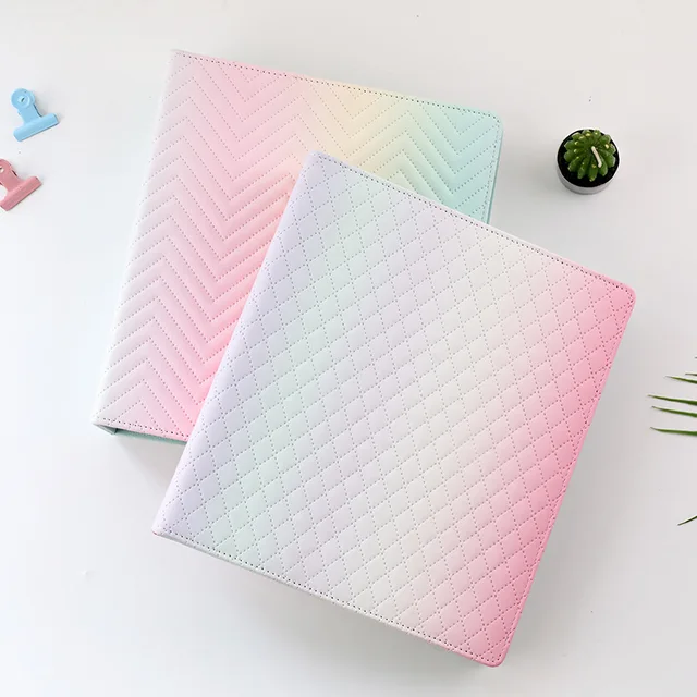 Rainbow Color Pu Bőr A5 Wide Binder Photocards Book Style Album 3 Hüvelykes 4 6 Mini Instax Kártya De Fotók - Image 3