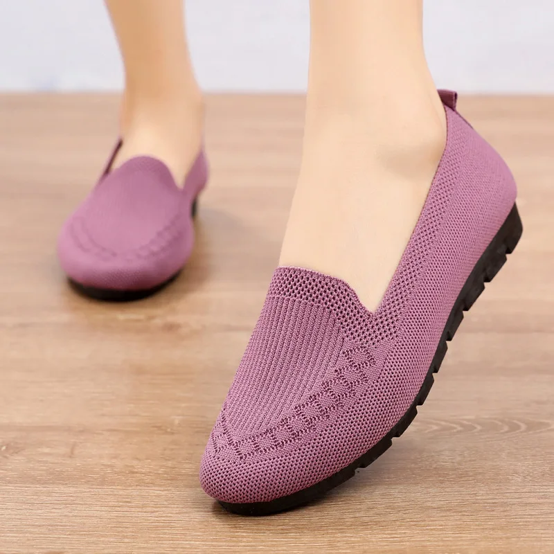 shoes women net shallow mouth flat shoes breathable casual comfortable Non-slip mother shoesdr54