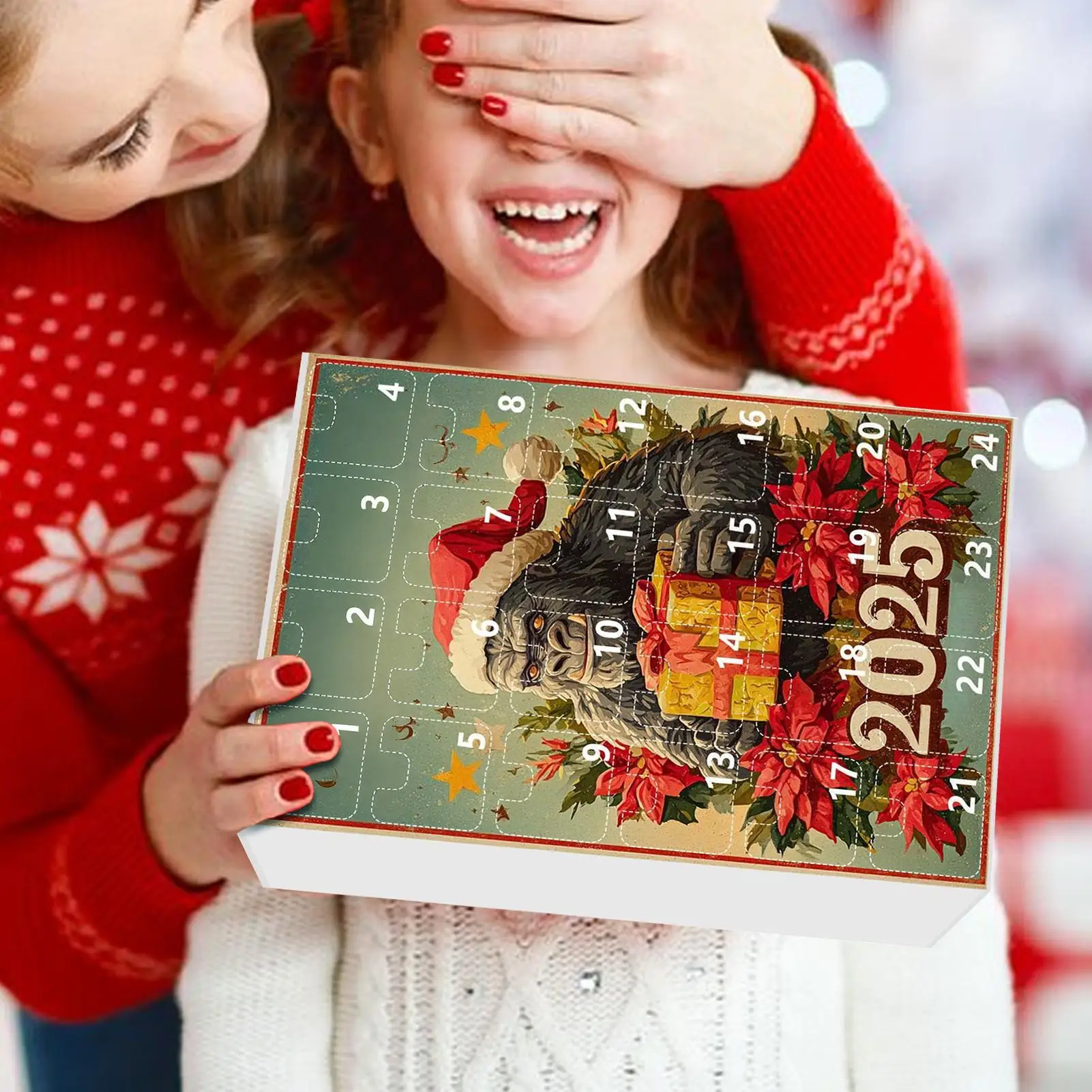 Countdown Calendar Acrylic Ape 2D Pendant Festive Decoration 24 Days Countdown Pendant Set for Men Family Kids Gifts