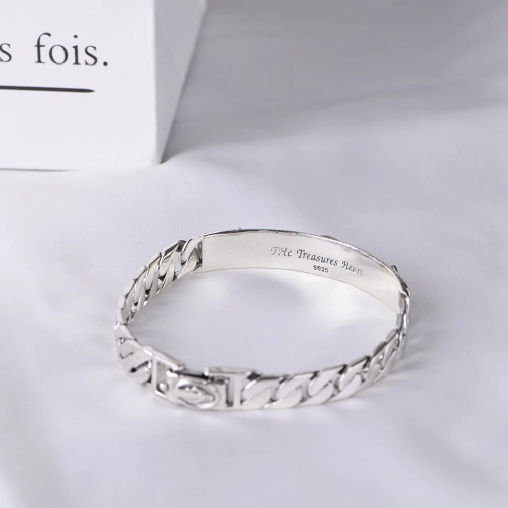 pure 925 sterling silver, handsome, upscale, high-class men's bracelets, boyfriend bracelets, jewelry wholesale