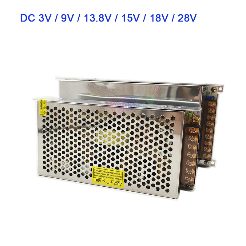 

110V 220V to 3V 9V 15V 18V 28V 13.8V Switching Power Supply 2A/3A/5A10A/20A/22A/25A/30A/40A LED Light Swich Driver Transformer