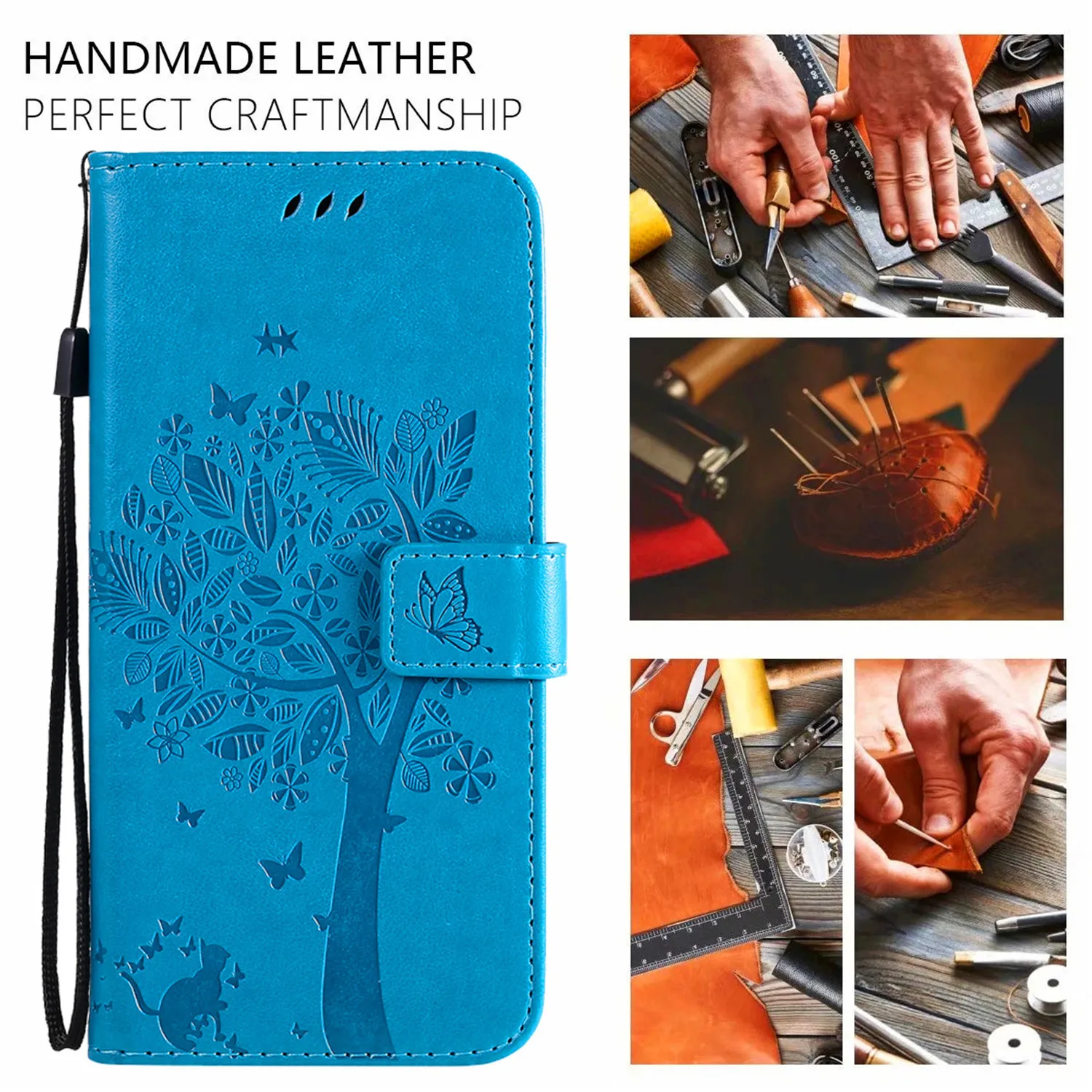 Elegant Leather Flip Stand Wallet Phone Case Cover