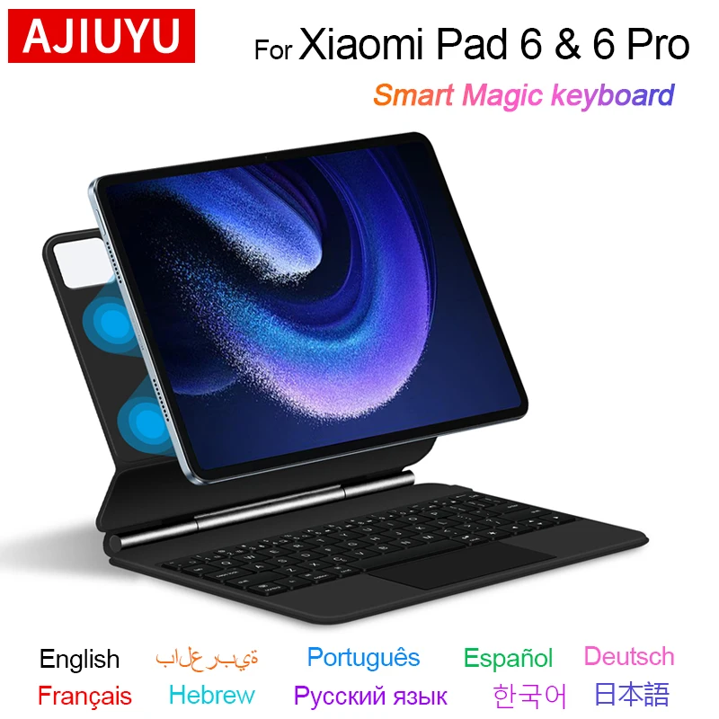 AJIUYU Magic Keyboard: Magnetic Smart Trackpad Case with Multilingual Layout