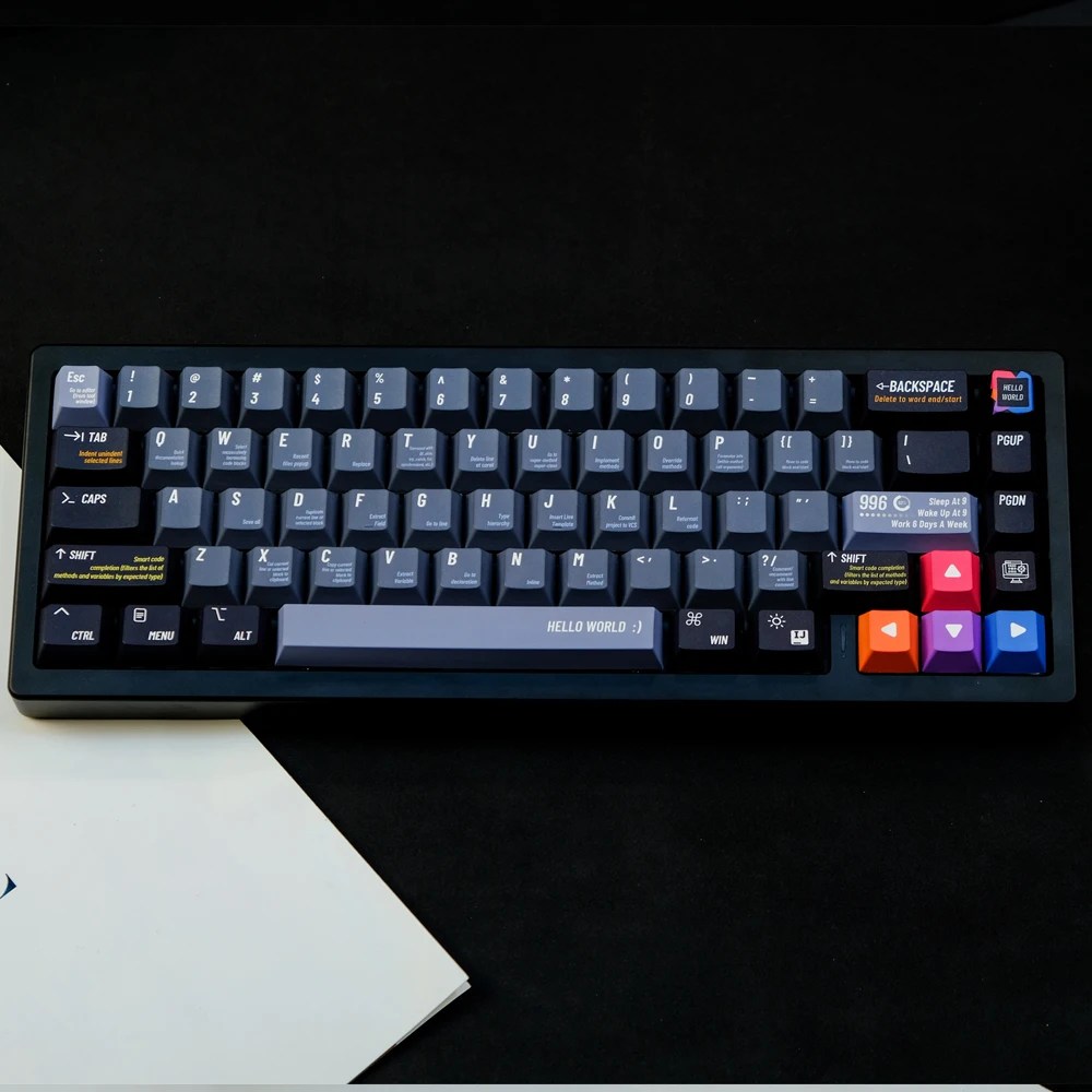 Keycap Teclado Mecânico Olá Mundial Programador Keycaps Perfil Cereja Pbt Sublimação Dye Interruptor mx 1.75u 129 Chaves