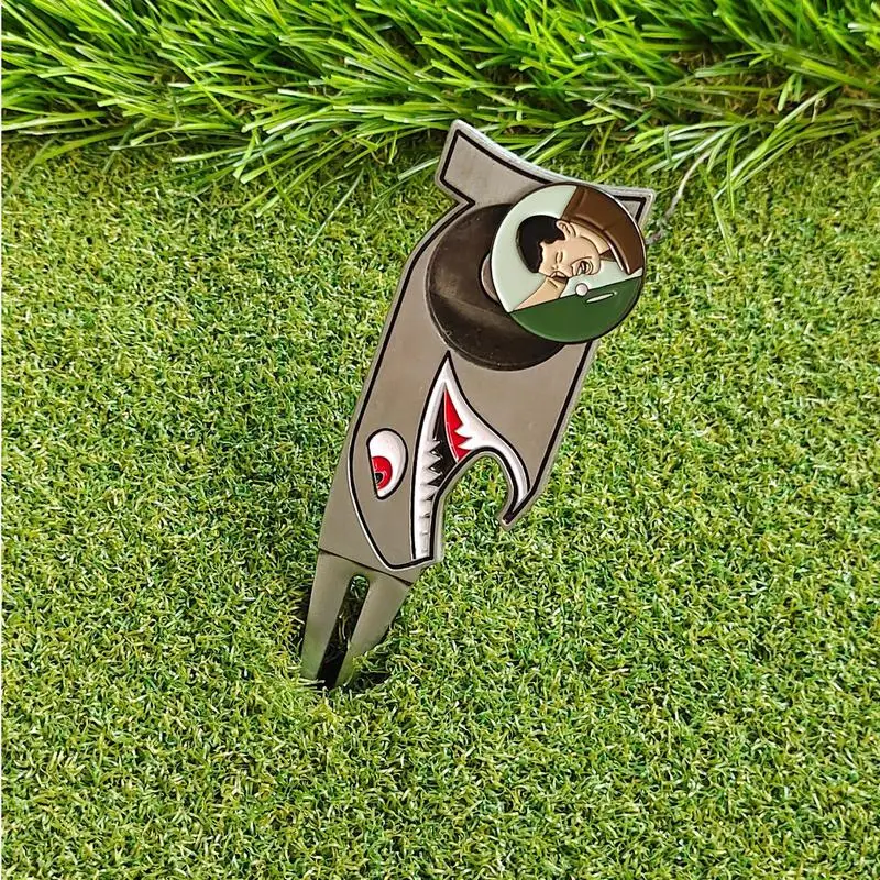 

Golf Divot Tool And Ball Marker Funny Stainless Steel Ball Marker Hat Clip Stainless Steel 4 In 1 Bottle Opener Golf Club Holder