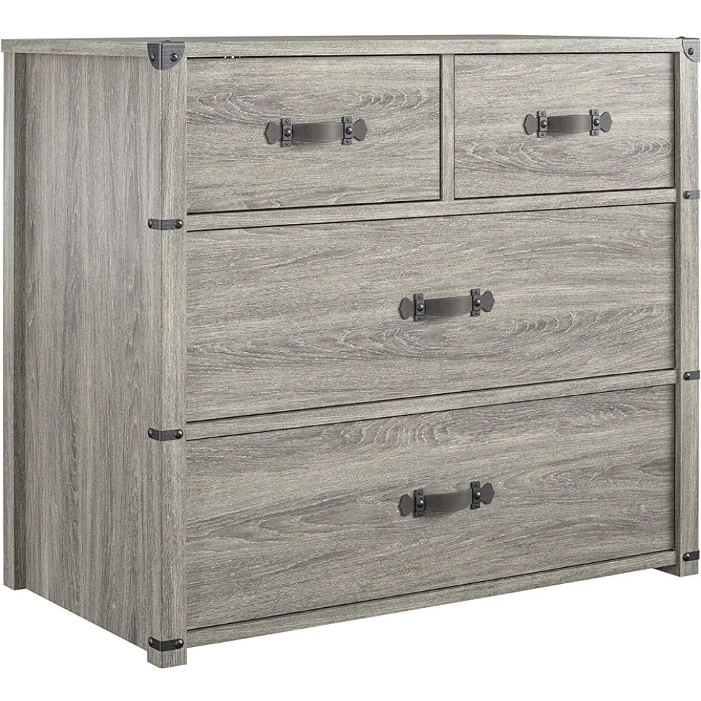 

4 Drawer Storage Grey Dresser Gray Oak Dressers for Bedroom Furniture Dressing Table Home