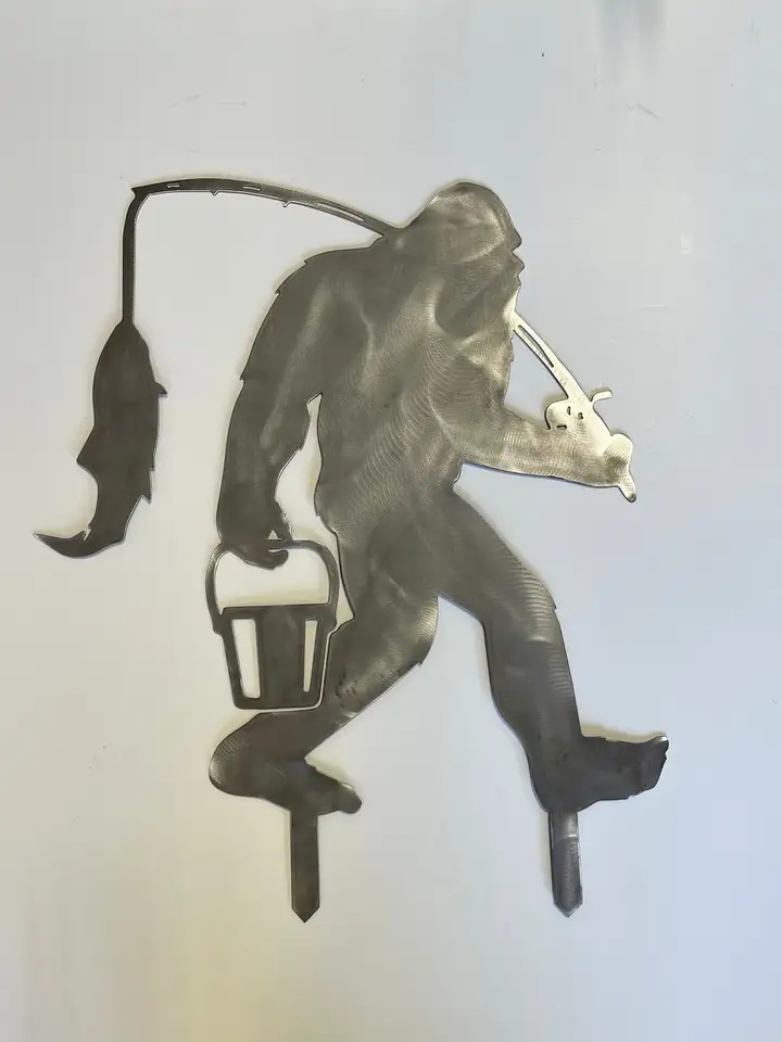 Decorative Metal Sasquatch Garden Stakes Set