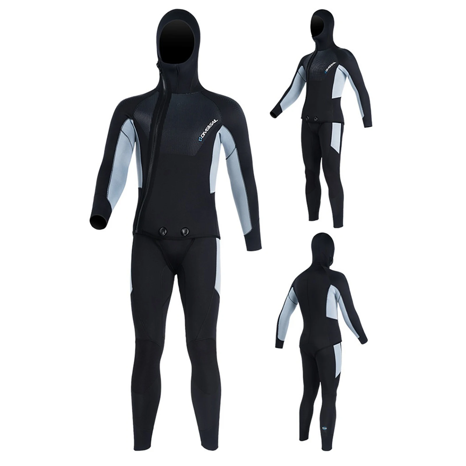Mens Diver Diving Suit 5mm Neoprene Diving Equipment Long Sleeve Swimsuit Man Swimwear for Spearfishing Water Sports Surfing
