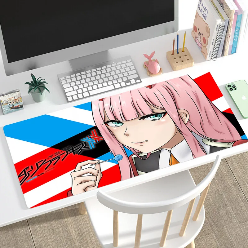 

Zero Two Darling in the Franxx Mouse Pad Gamer Large Computer PC MousePads Mouse Mat Carpet Natural Rubber Soft Office Mice Pad