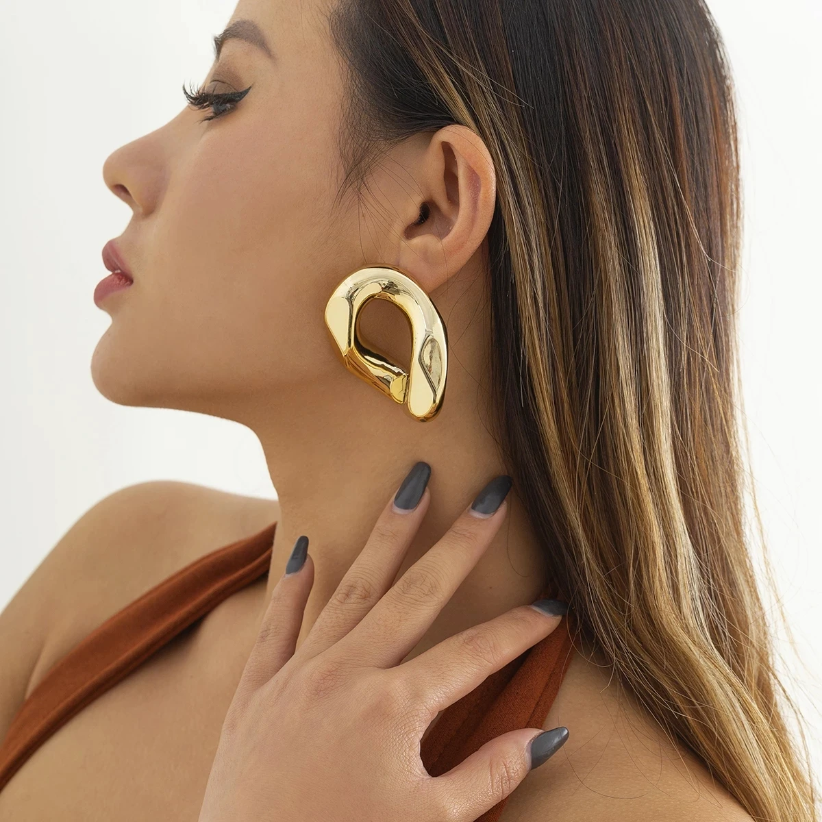 Long Tassel Earrings Hip Hop Thick Chain Drop Earrings for Women CCB Material Exaggerated Big Hanging Earrings Fashion Jewelry Accessories Girls