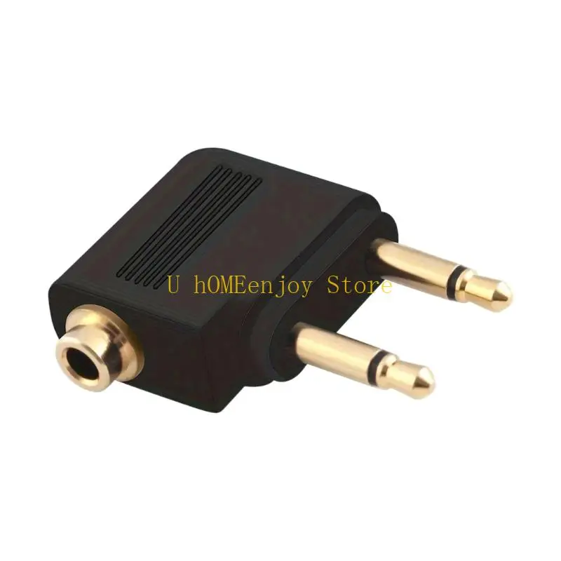 B0KF 항공 헤드폰 어댑터 블루투스 호환 5.0 송신기 항공기 체육관 차량용 이중 3.5mm 잭