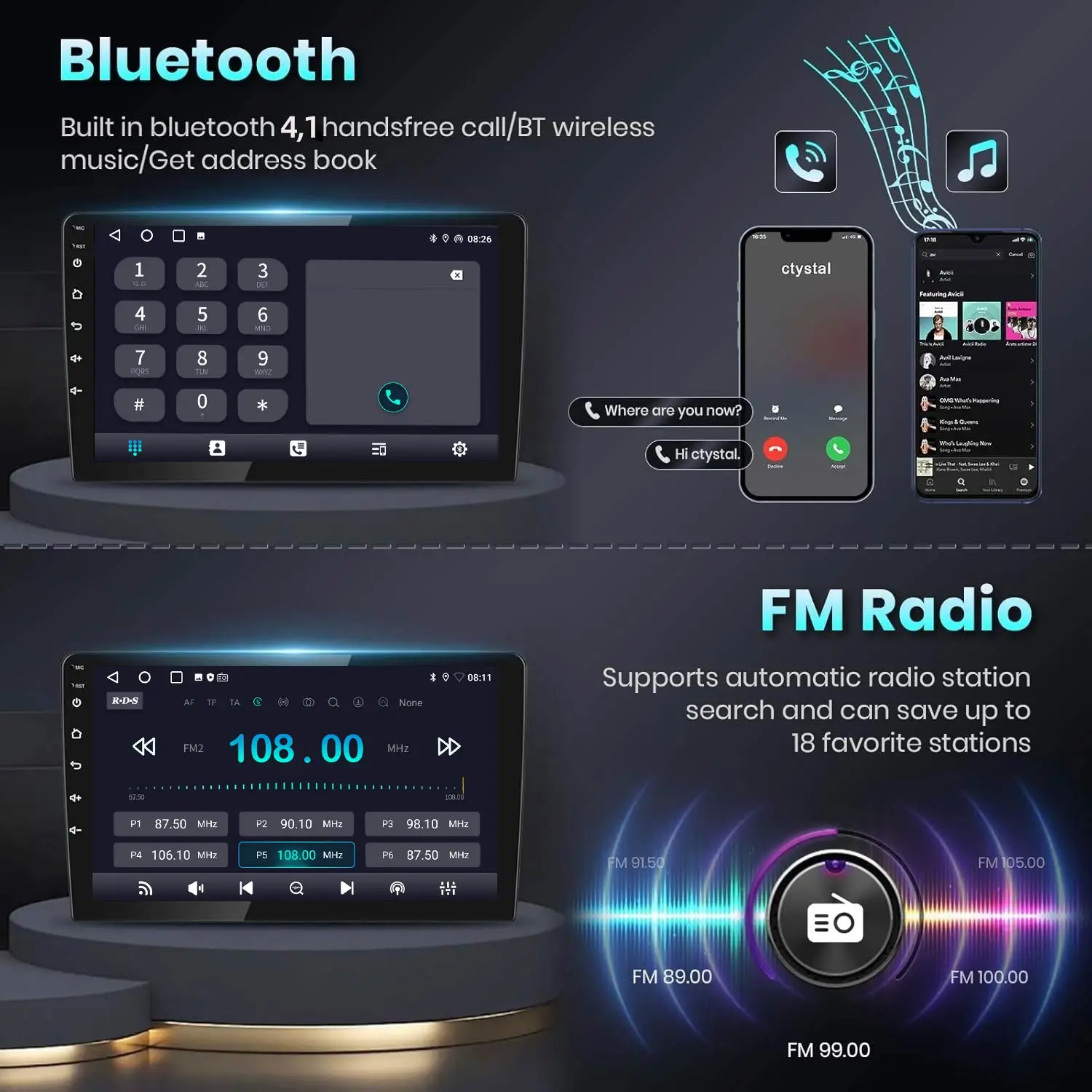 ESSGOO Radio estéreo para coche Android 15 de 9 pulgadas, 4+64G/4+128G, para Peugeot 3008 5008 2009-2016, navegación GPS, WIFI, ASP, CarPlay inalámbrico, Android Auto, Bluetooth, RDS, Mirror Link, FM, pantalla táctil IPS, reproductor multimedia de vídeo 4