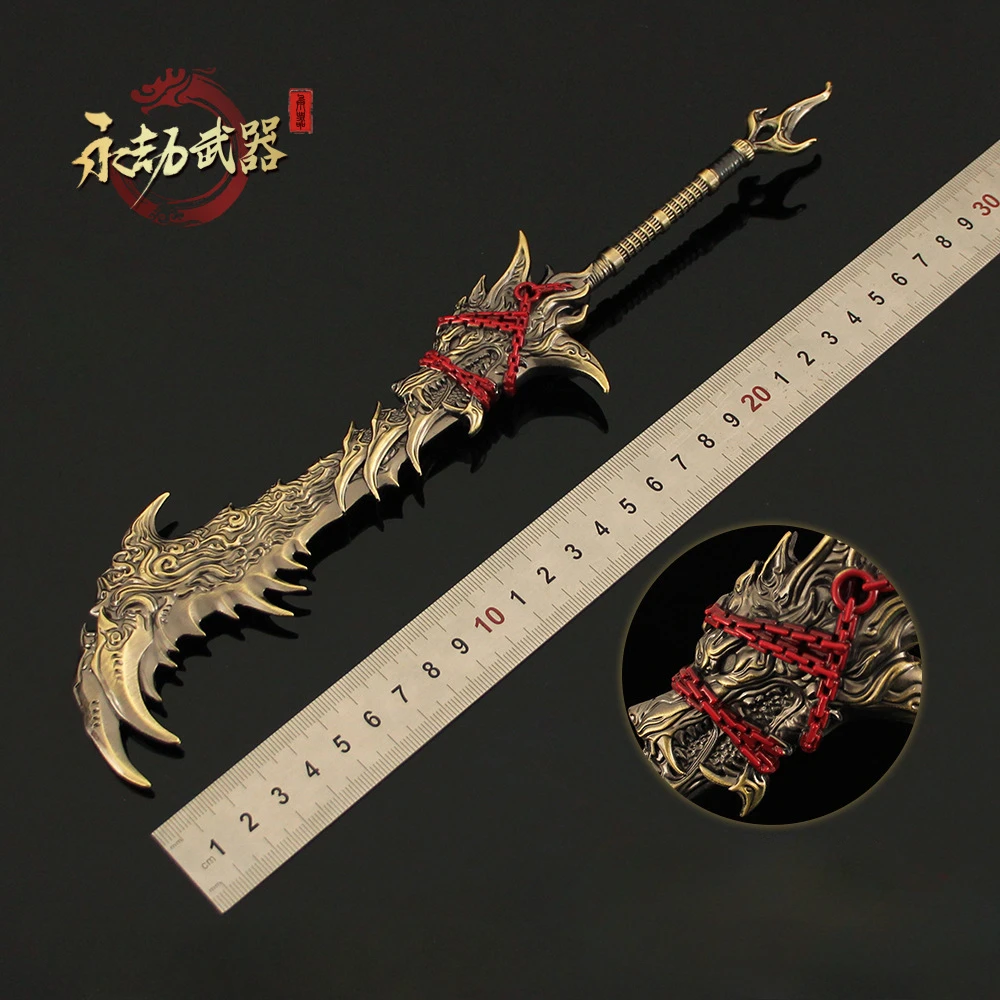 Cosplay Sword 30cm Naraka Bladepoint Exiled Star Wolf Toy Game Peripheral Metal Model Samurai Sword