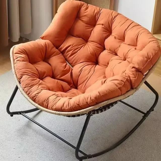 Balcony Single Lazy Sofa Rocking Chair Human Bird Nest Rattan Weaving Rocking Chair Leisure Sofa Home Rattan
