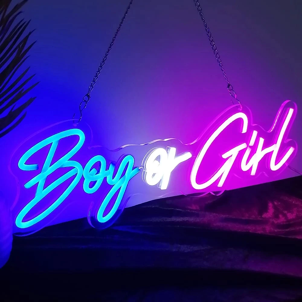 

Room Decor Boy or Girl Neon Sign for Shop 55*18cm Acrylic Flex Pink Neon Light for Bedroom Decor Sign Lights Ornament Gift