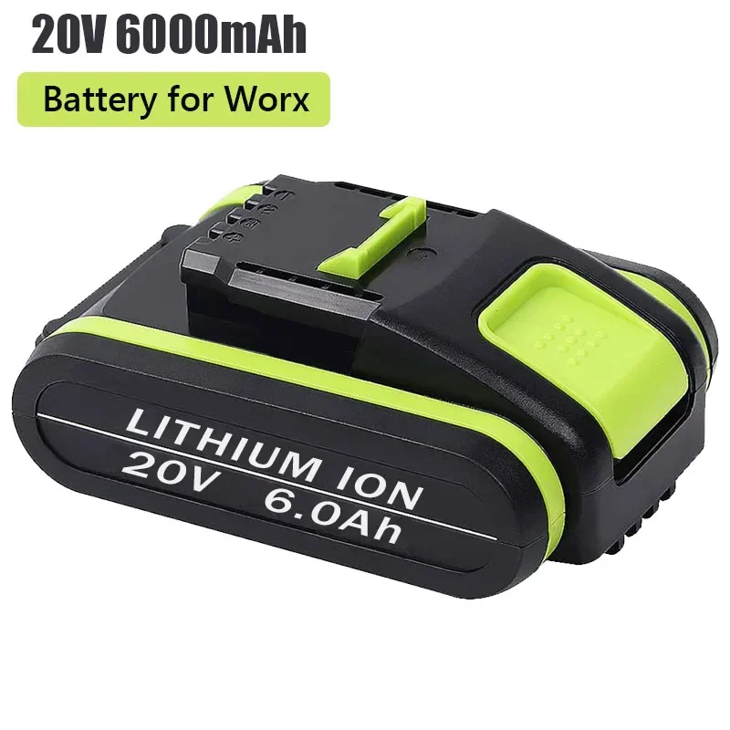 

2023 NEW Power Tools Rechargeable Replacement Battery 20V 6000mAh Lithium for Worx WA3551 WA3553 WX390 WX176 WX178 WX386 WX678
