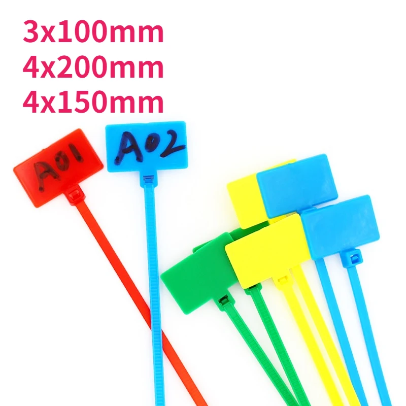 Nylon Cable Tie Plastic Loop Ties Markers Tag Cable Self-locking Zip Ties Office Plastic Loop Ties Wire Wraps Fixing Straps