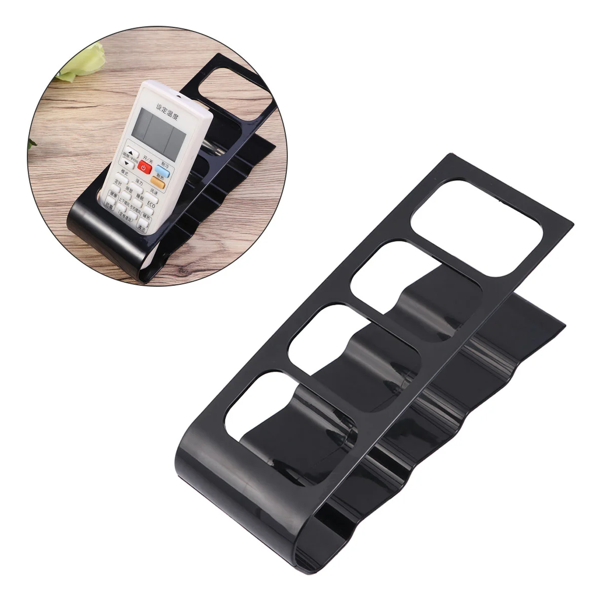 

4 Frame /DVD/VCR Remote Remote Organiser Storage Rack Holder Mobile Phone Stand (Black)