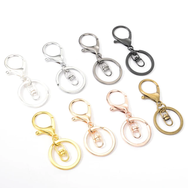 5pcs/lot 30mm Key Ring Long 70mm Popular Classic Plated Lobster Clasp Key  Hook Chain Jewelry Making for Keychain