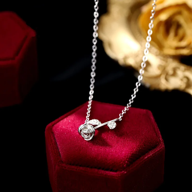 ネックレス・ペンダント Blossom Party Silver Pink Necklace (SILVER925) 925 Sterling Silver Pink Zircon and Diamond Pendant Necklace