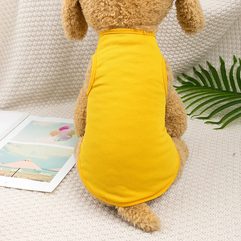 thumbnail image 1 of Ropa nueva para perros de primavera y verano, fina, transpirable, para perros pequeños, de peluche, estilo francés, chaleco universal de color sólido para mascotas, ropa para mascotas, 1 of 5