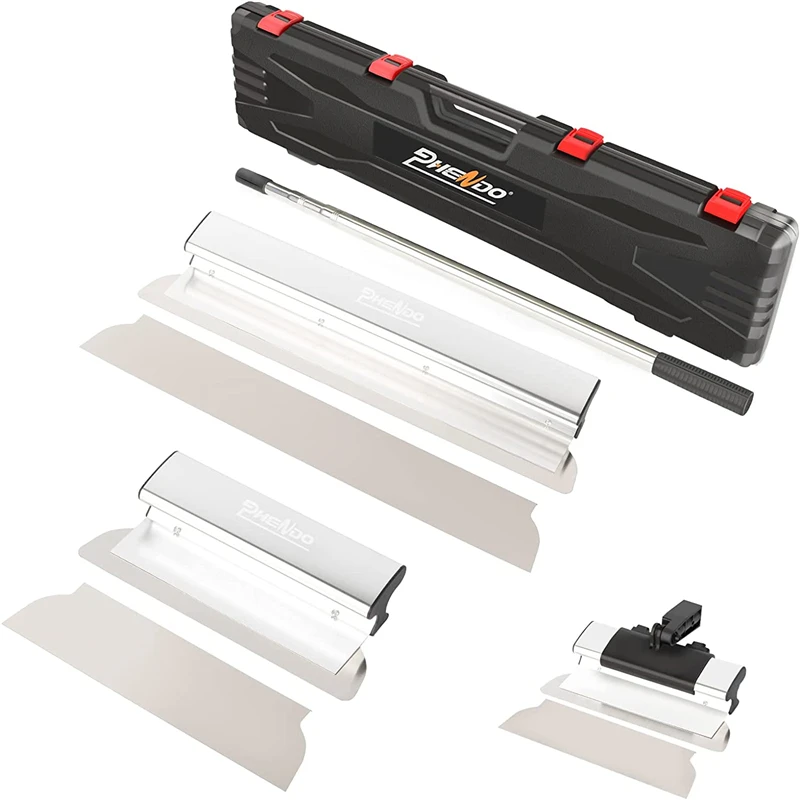 

Набор лезвий для скиммирования гипсокартона, лезвия 12, 22, 32 дюйма, с удлинительной ручкой 32-78 дюймов, Экструдированный алюминий, европейская нержавеющая сталь