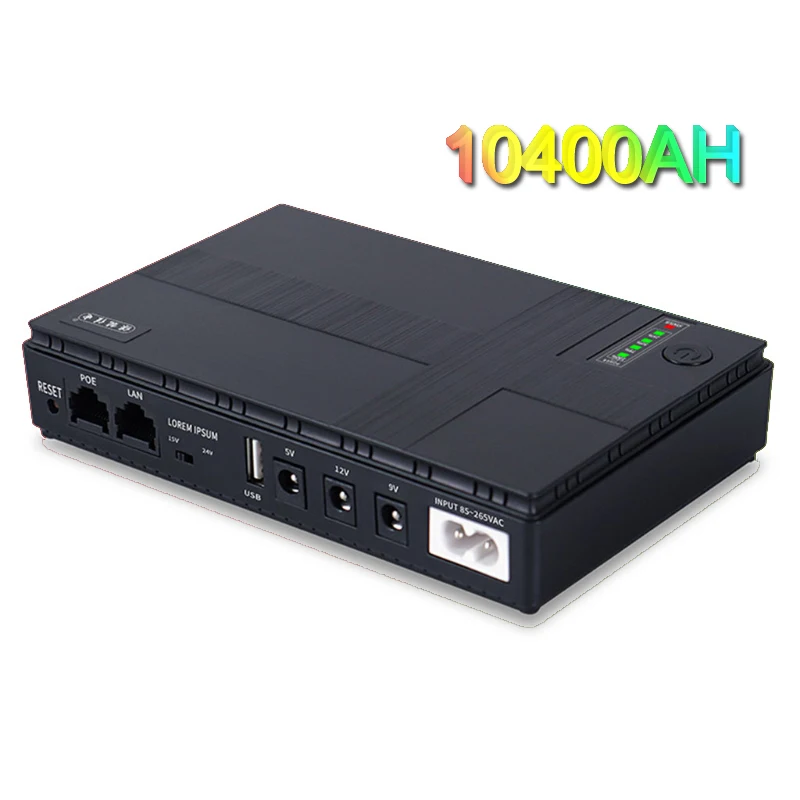 10400mAhMiniPortableUPS5V9V12VUninterruptiblePowerSupplyfor