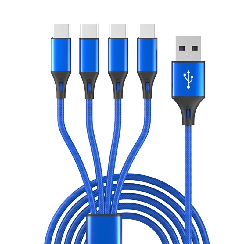 멀티 충전 케이블 USB C 분배기 케이블 3/4/5 in 1 고속 충전 코드, 3/4/5 Type-C Male 포트, 휴대폰 태블릿용..