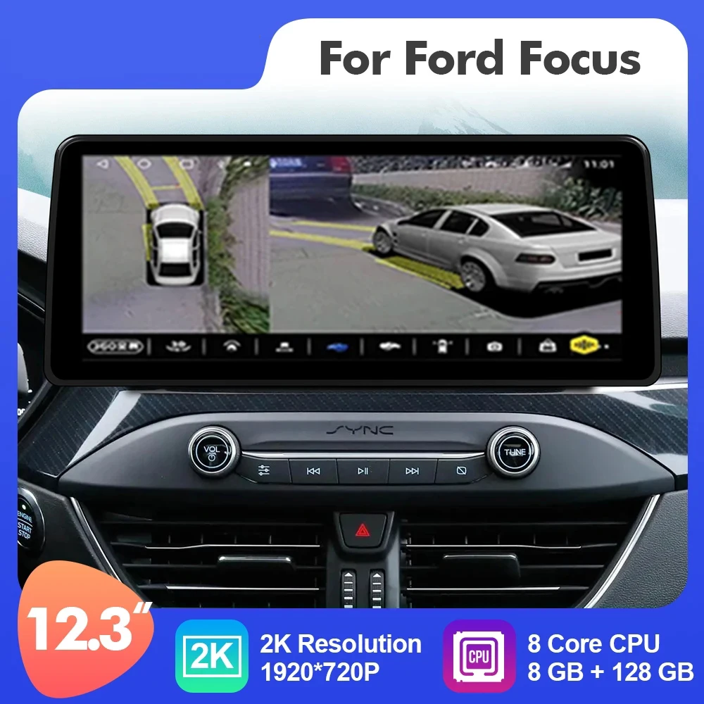 

12.3 inch Android 13 For Ford Focus 2018-2022 Car Radio DVD Multimedia Player GPS Navigation 2 Din Carplay Head Unit With Screen