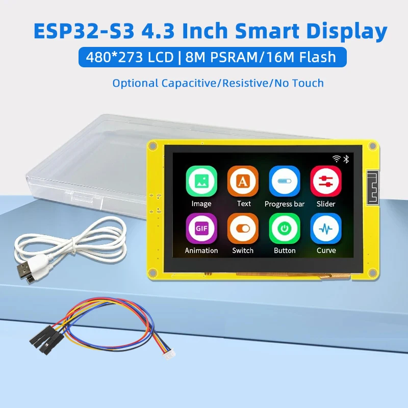 

ESP32-S3 HMI 8M PSRAM 16M Flash 4,3 дюймов 480*270 RGB ЖК TFT модуль для Arduino LVGL WIFI Bluetooth Smart Display Touch Screen