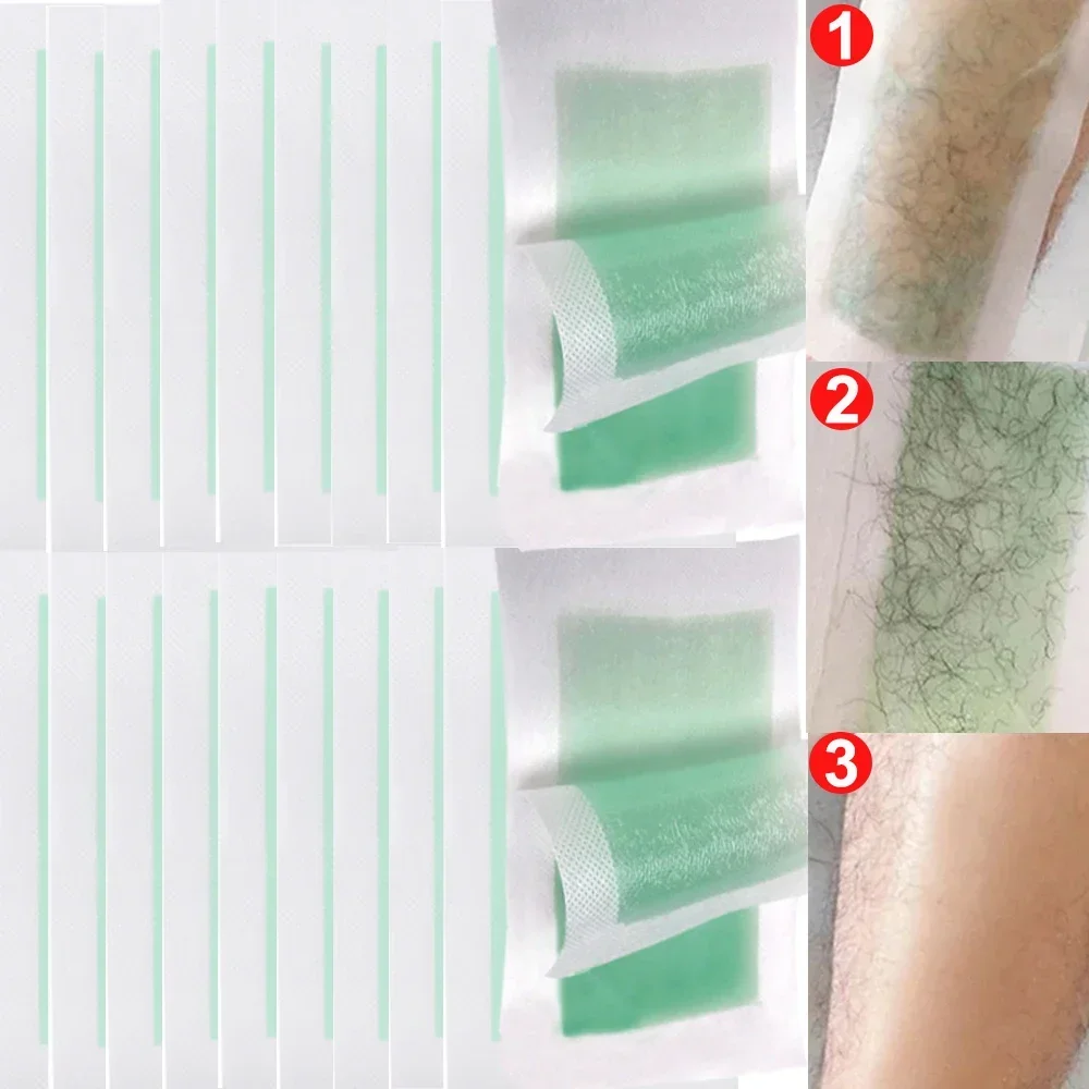 1-20PCS Epilation Wax Paper Professional Hair Removal Wax Strips for Summer Depilation Double Side Waxing for Body Beauty Tools 2