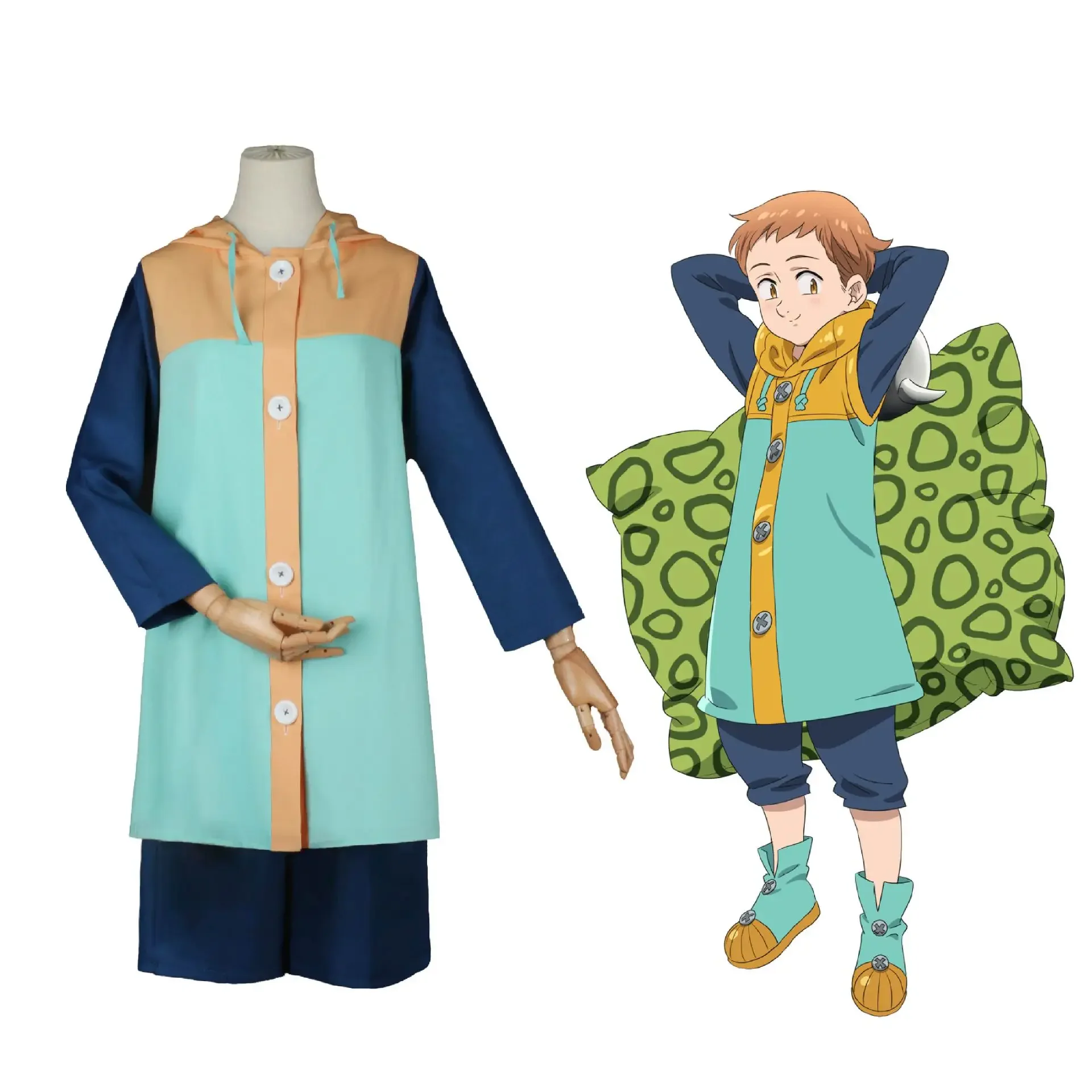 

Anime The Seven Deadly Sins King Cosplay Costumes Sin of Sloth Harlequin Adult Men Uniform Coat Pants Suit Halloween Outfit