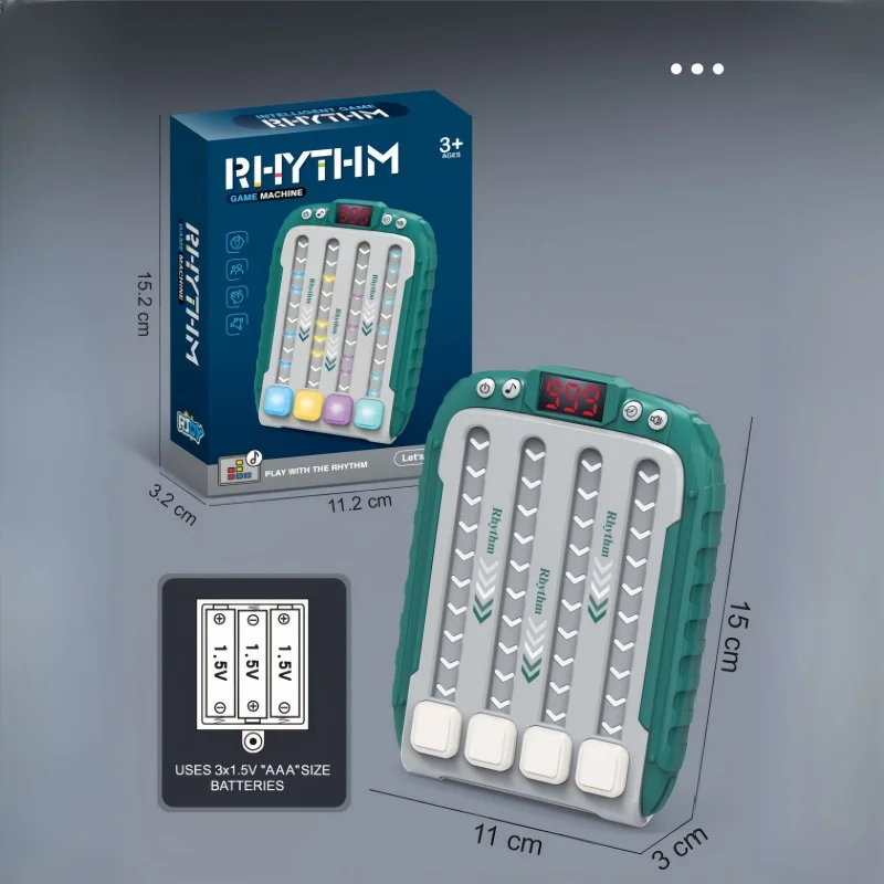 Electronic Music Rhythm Puzzle Game Machine Montessori Pockets Travel Toy Light Up Educationa Sensory Fast Push Table Game - Image 6