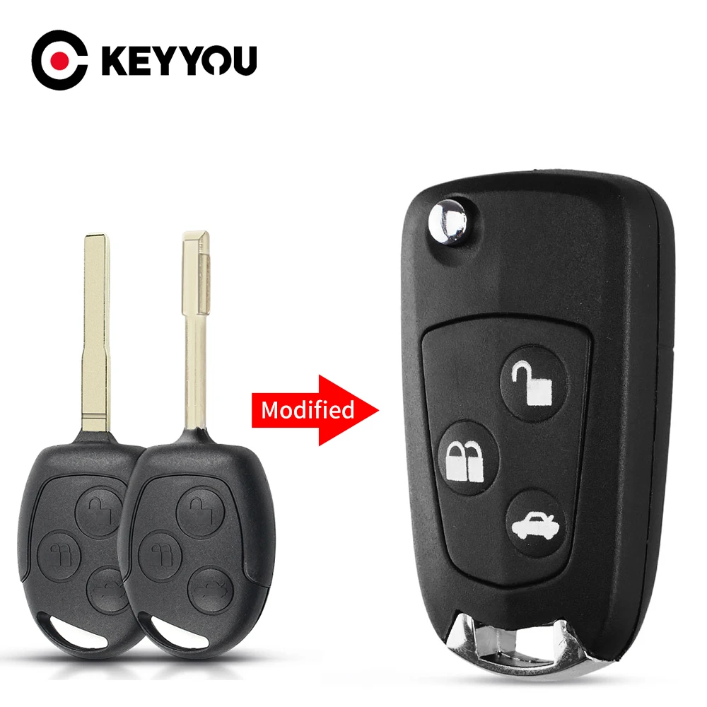 KEYYOU 3 кнопки для Ford Focus Fiesta Fusion C-Max Mondeo Galaxy S-Max | Автомобили и мотоциклы
