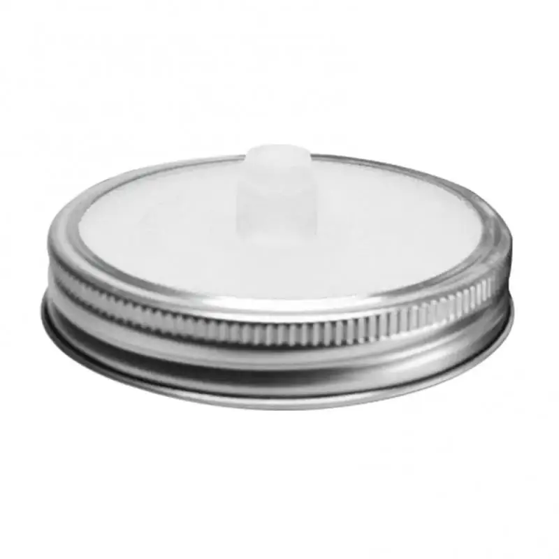 2PCS Silicone Waterless Fermenting Airlock Lids Covers Stainless Steel Band for Wide Mouth Mason Jar Sealed Lid Kitchen Supplies