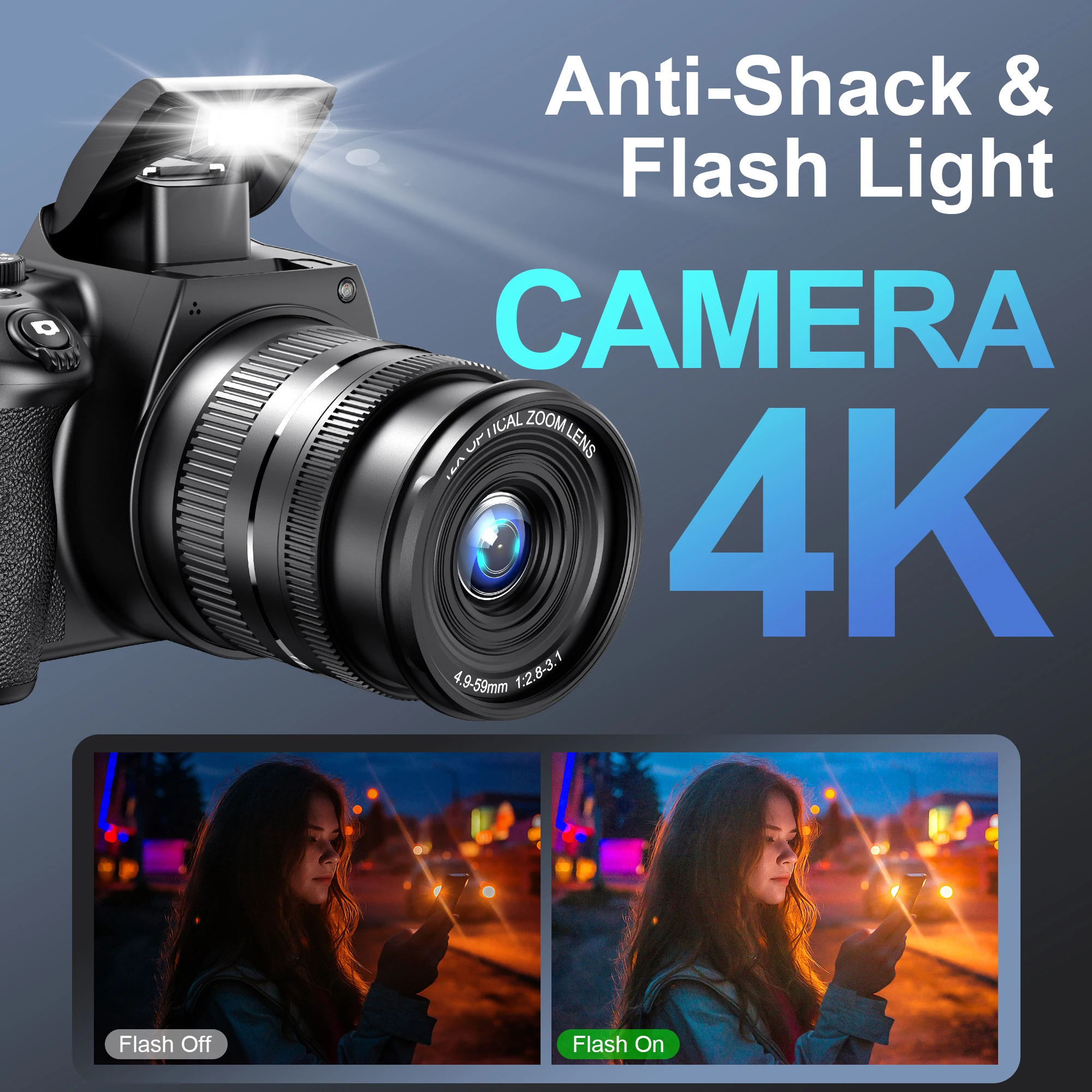 4K 72MP Vlogging Camera with 12X Optical Zoom 2