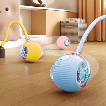 Interactive Cat Toy Ball USB Rechargeable Automatic Rolling Ball Funny Cat Toys Anti-Depression Pet Toy for Indoor Cat Kitten 3