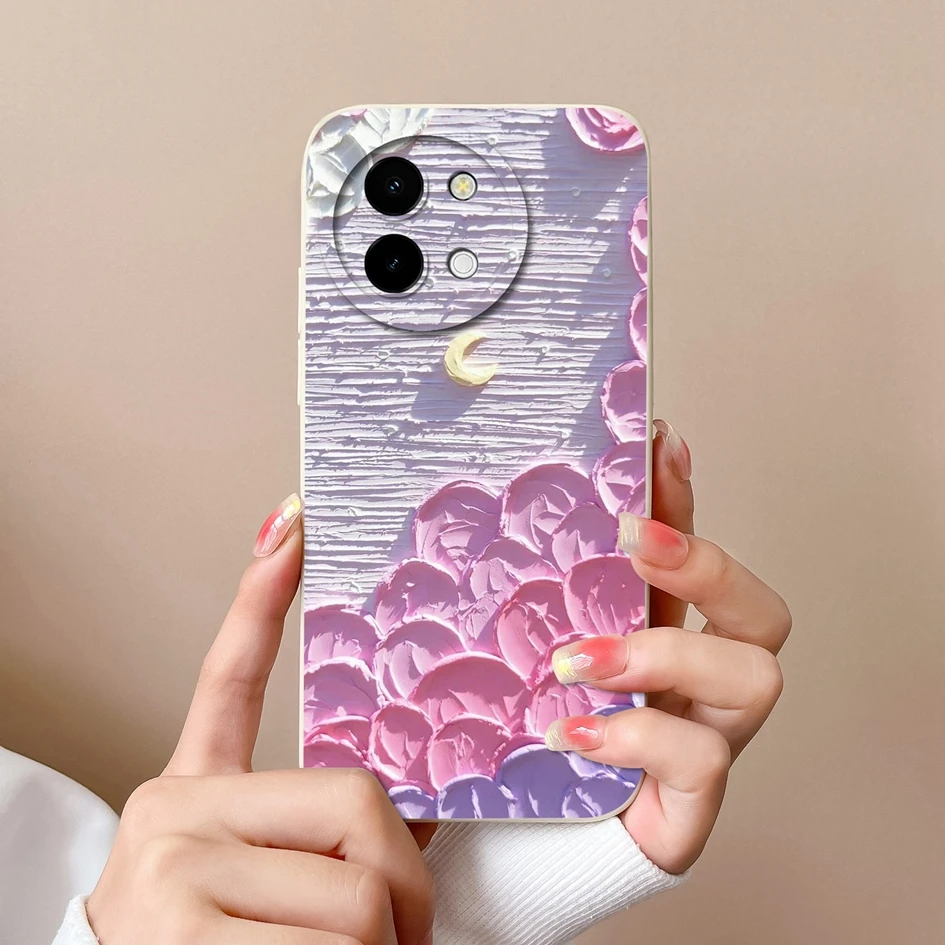 Stylish Painted Anti-Slip Liquid Silicone Phone Case