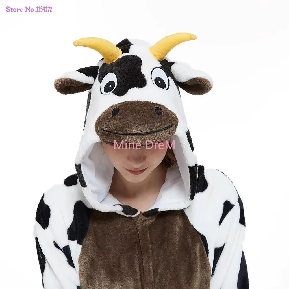 Cow Winter Kiguruimi Anime Oneises Pajamas Cow Kigurumi Cosplay Onesie CustomeAnimal Pajamas Sets Anime Cosplay Costumes
