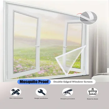 Summer, home, simple, white, mosquito net mesh, multi size window screen, 2cm, self-adhesive tape, window screen, curtain mesh