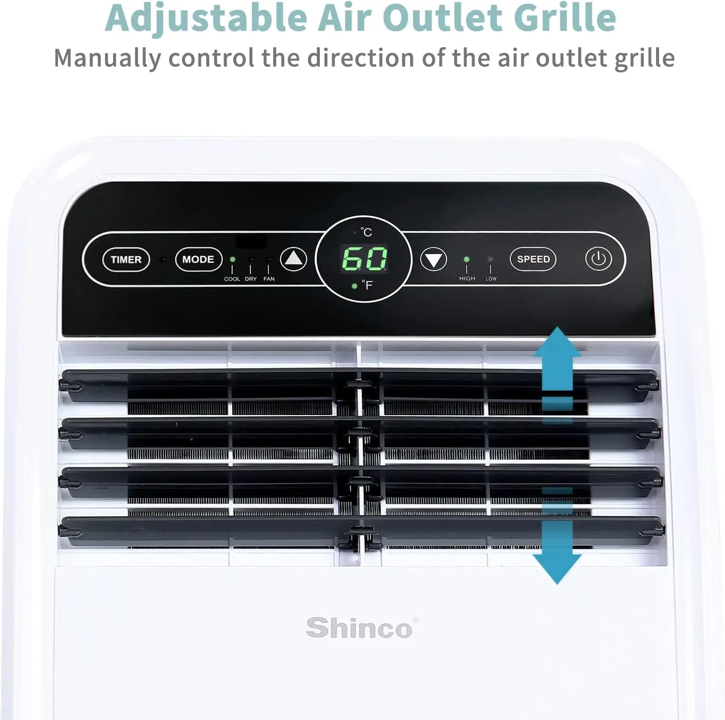 Portable Air Conditioner, AC Unit with Built-in Cool, Dehumidifier & Fan Modes for Room up 6
