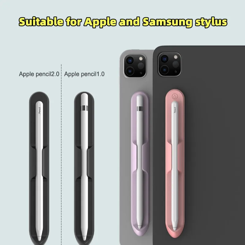 Porta-lápis Silicone para Tablet Stylus Caneta Ranhura Magnética Cor Sólida para Apple Pencil ou Geração e Samsung s6 Lite s7 s8 - Imagem 2