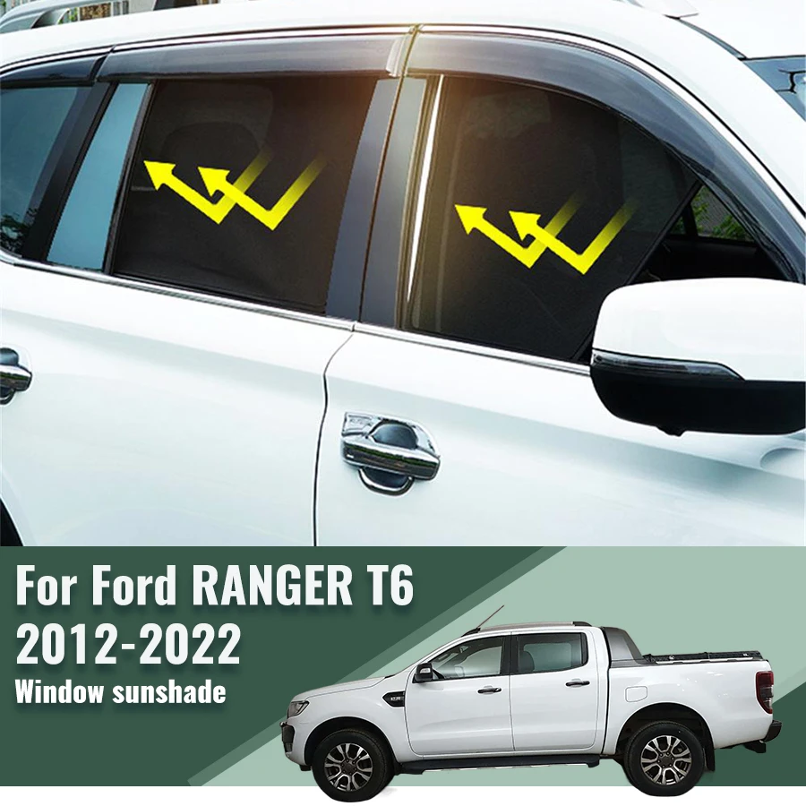 

For Ford RANGER T6 2012-2023 Magnetic Car Sunshade Visor Front Windshield Curtain Rear Side Baby Window Sun Shade Shield