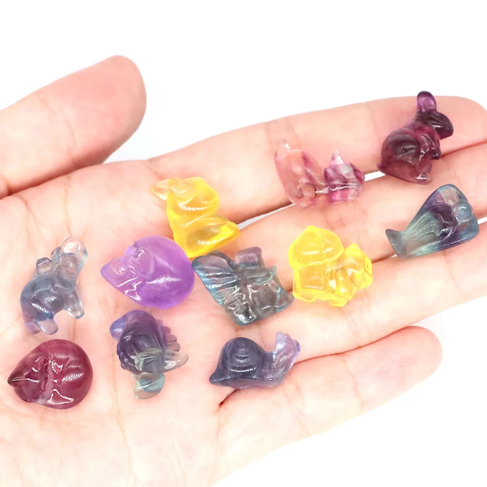 Mini Angel Fariy Statue Natural Fluorite Crystal Healing Stone 