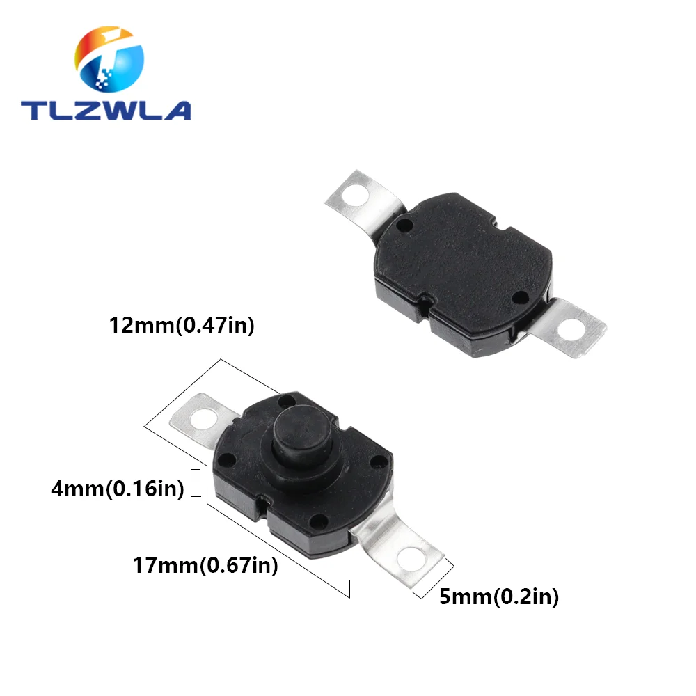 10PCS Push Button Switch 1712KD 30V 1A Flashlight Switch LOCK 17X12X9.5MM Table lamp Flashlight Button ON-OFF push button switch