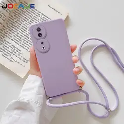 Crossbody Necklace Lanyard Case with Protective Cover for Honor 80SE (Purple)