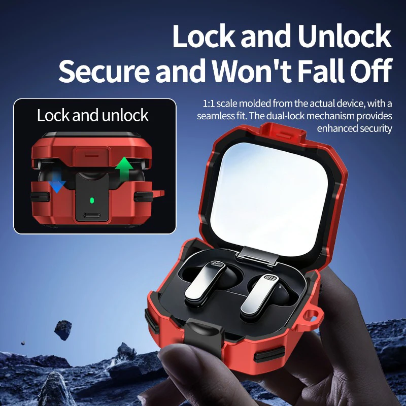 Shockproof Earphone Protection Case with Safety Lock and Full Cover Design