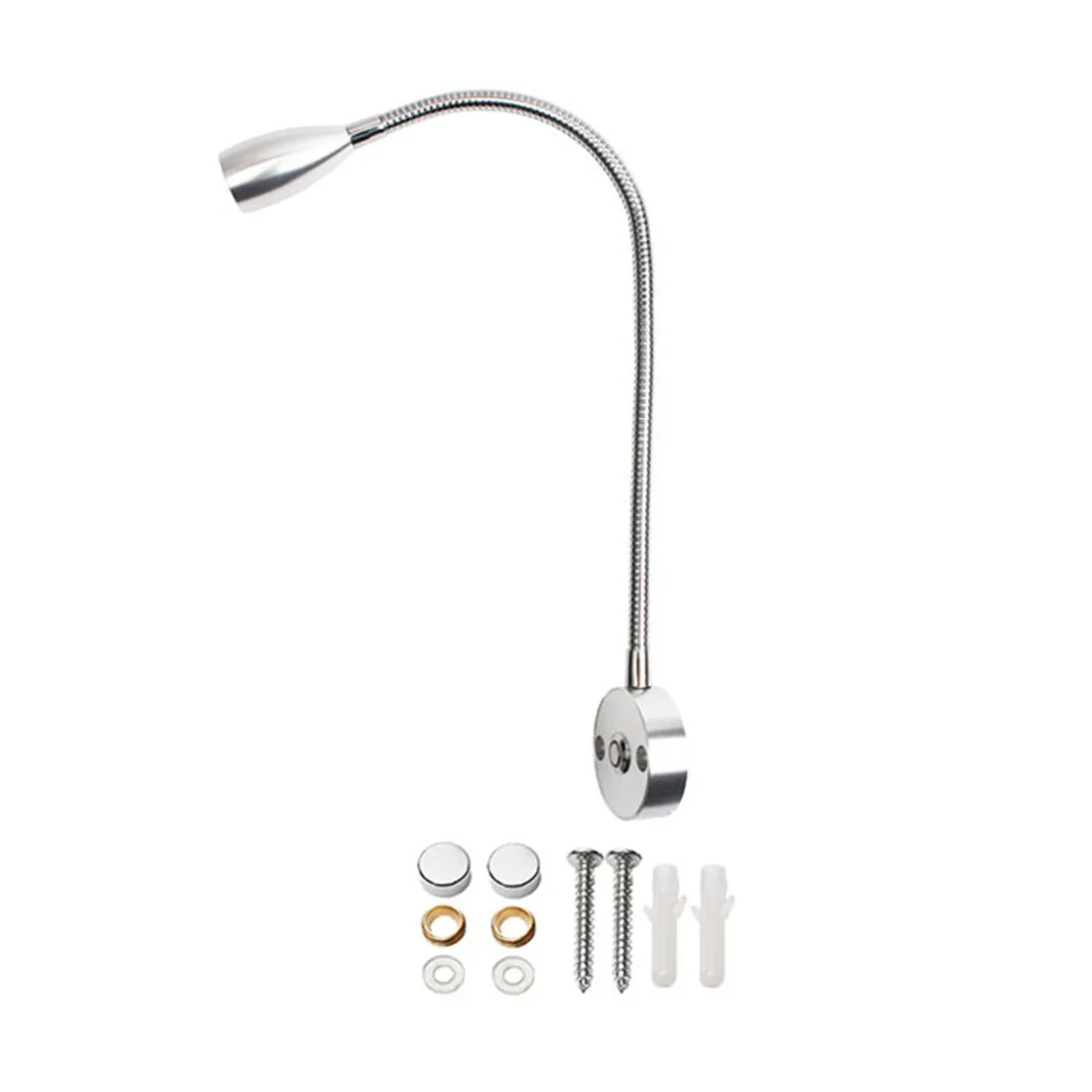 DC12V 24V 3W RV Boat LED Reading Light USB Charing Port Gooseneck Touch Dimmable Yacht Truck Map Chart Lamp
