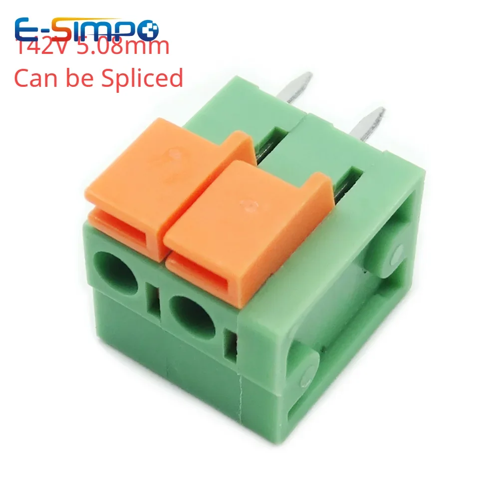 Wire Connectors 100pcs 142V 142R 5.08mm/0.2" Side/TOP Entry 2P3P4P6P8P10P 141V 141R FFKDSA1/V-2.54mm/0.1" PCB Spring Terminal Block Connector wire connectors,din rail terminal block